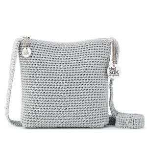 THE SAK cute silver crossbody crocheted purse!